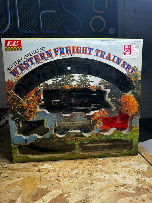 Vintage Battery Operated 1960s Western Freight Train Set