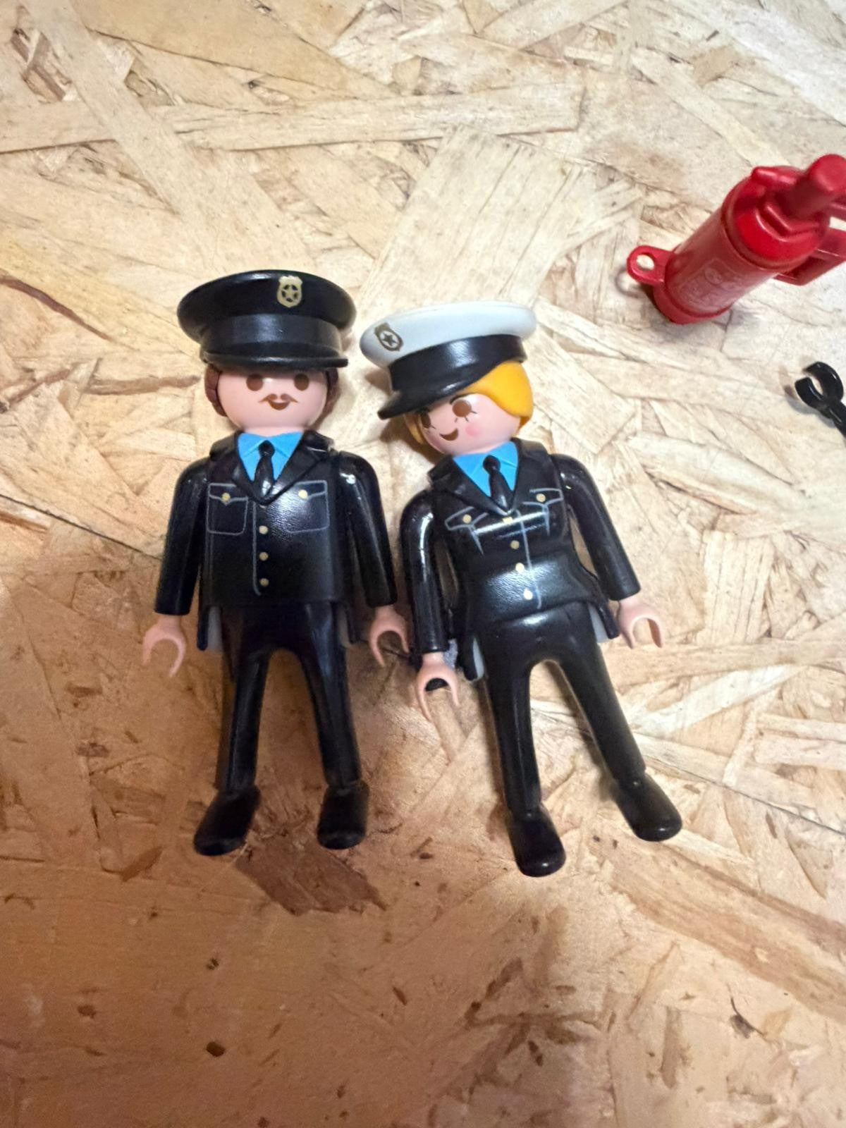Playmobil 3904 Personaggi Auto Polizia con Barriera Estintore Blowhorn Vintage