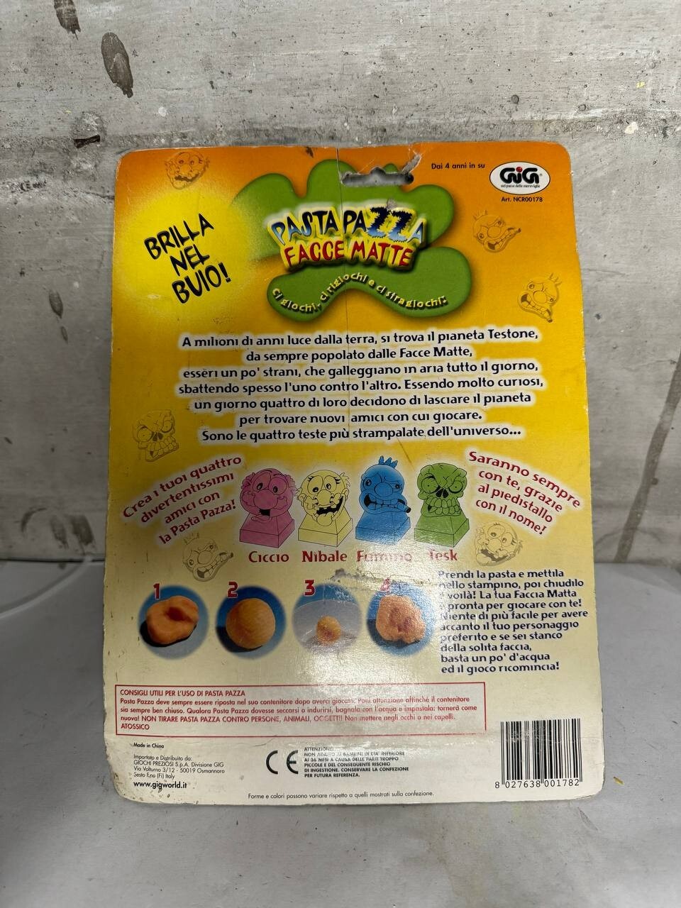 Pasta Pazza Facce Matte Brilla nel Buio Gioco Creativo GiG Vintage