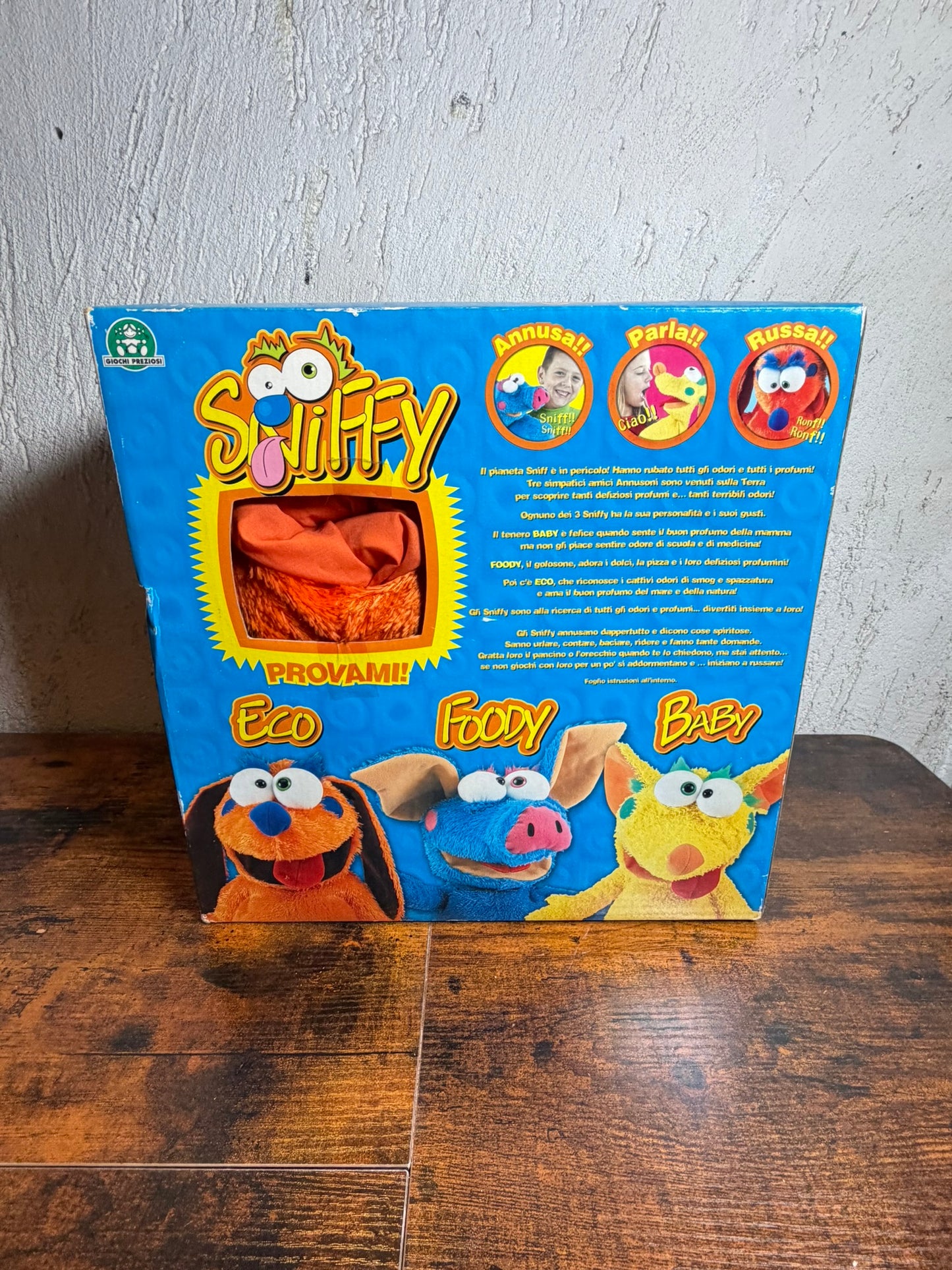 SNIFFY Il Divertente Pupazzo Annusone ECO Vintage Peluche Giochi Preziosi