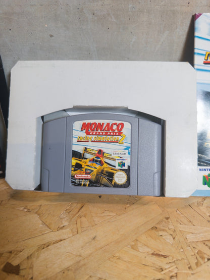 N64 Nintendo 64 Monaco Grand Prix Racing Simulation 2 con scatola originale e is