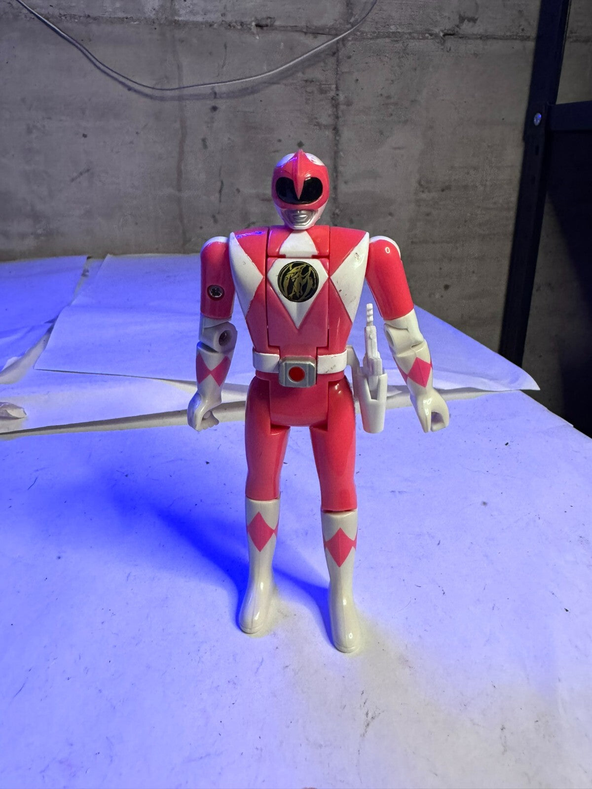 Power Rangers Auto Morphin Kimberly Pink Ranger Bandai Flip Head Action Fig 1993