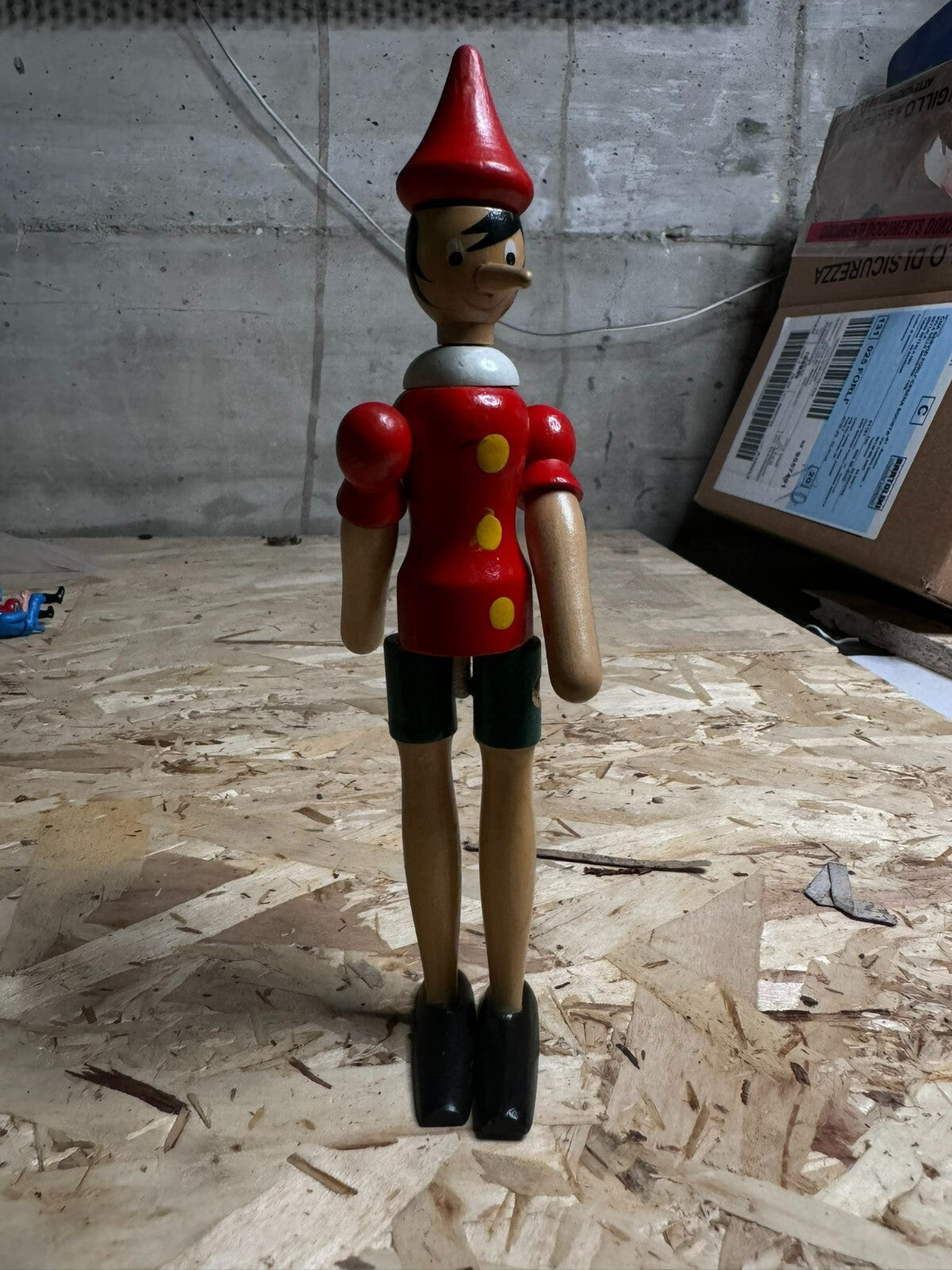 vecchio Burattino Pinocchio Legno 15 cm