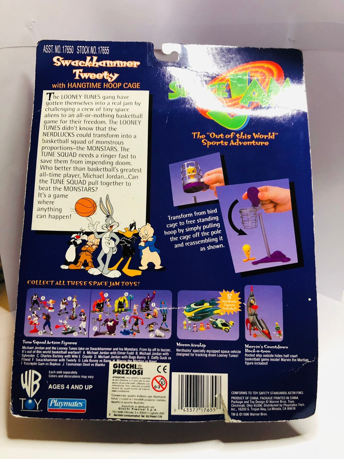 1996 Warner Bros. SPACE jam swackhammer TWEETY/titti con HANGTIME HoopCage Nuovo