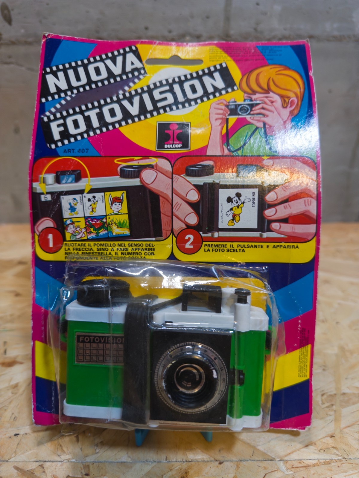 nuova fotovision dulcop macchina fotografica disney verde