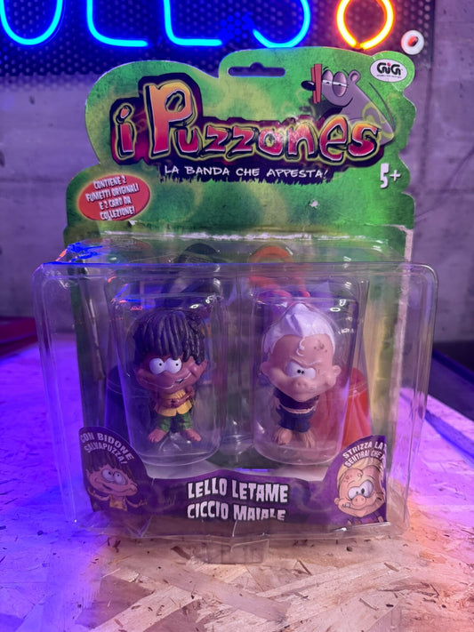 2 PUZZONES LELLO LETAME CICCIO MAIALE ACTION FIGURE BIG BLISTER NEW GIG BIDONE