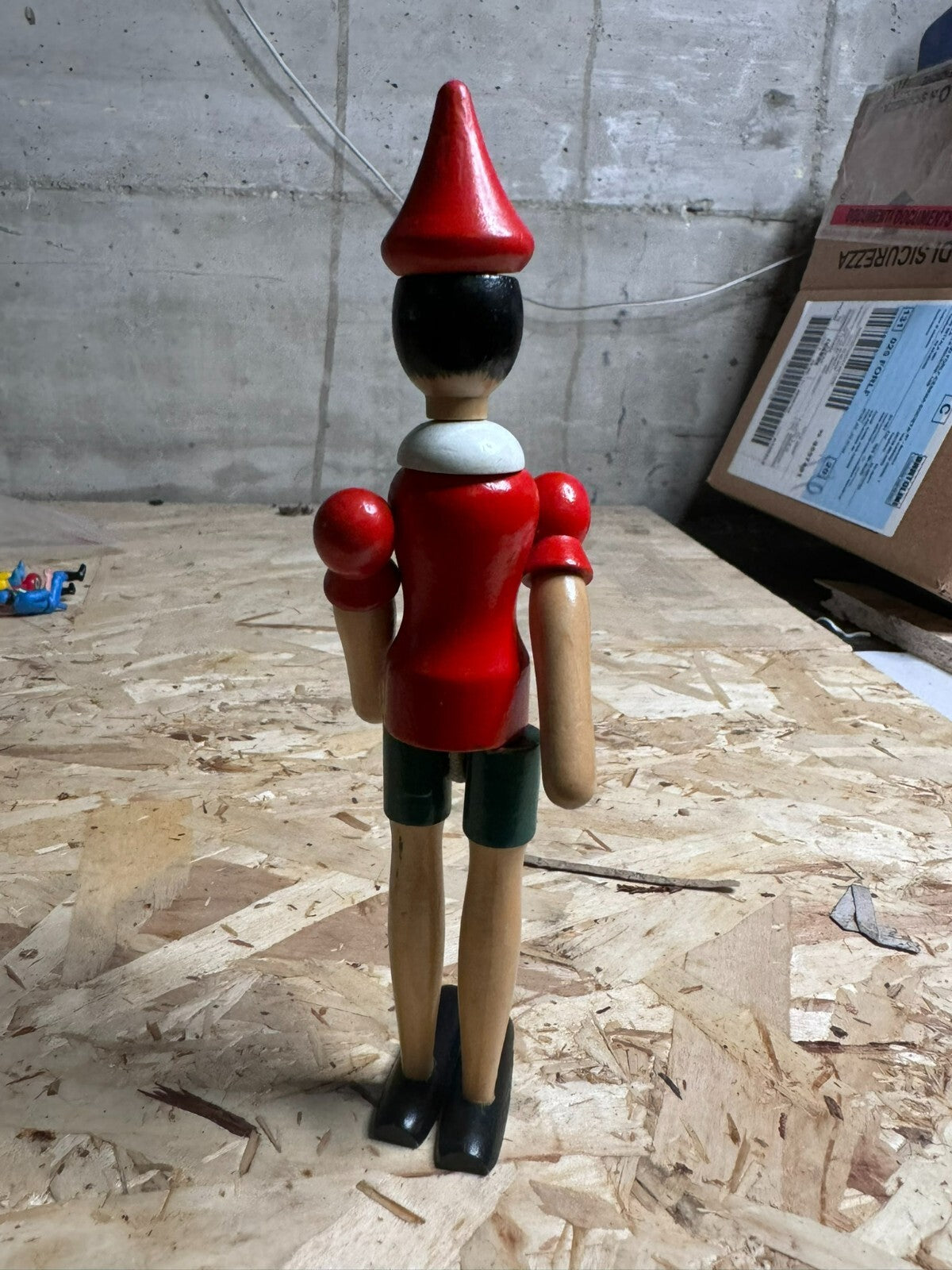 vecchio Burattino Pinocchio Legno 15 cm