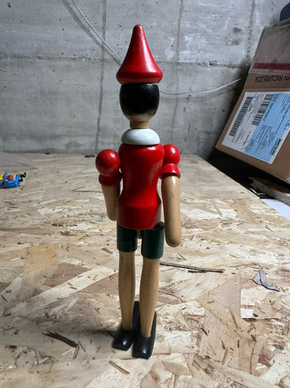 vecchio Burattino Pinocchio Legno 15 cm