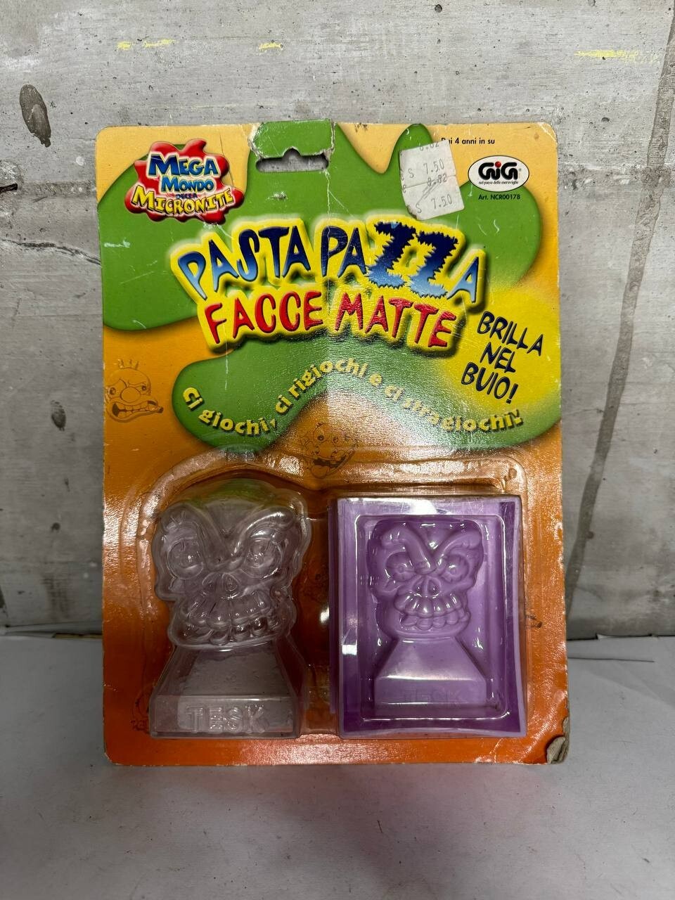 Pasta Pazza Facce Matte Brilla nel Buio Gioco Creativo GiG Vintage 