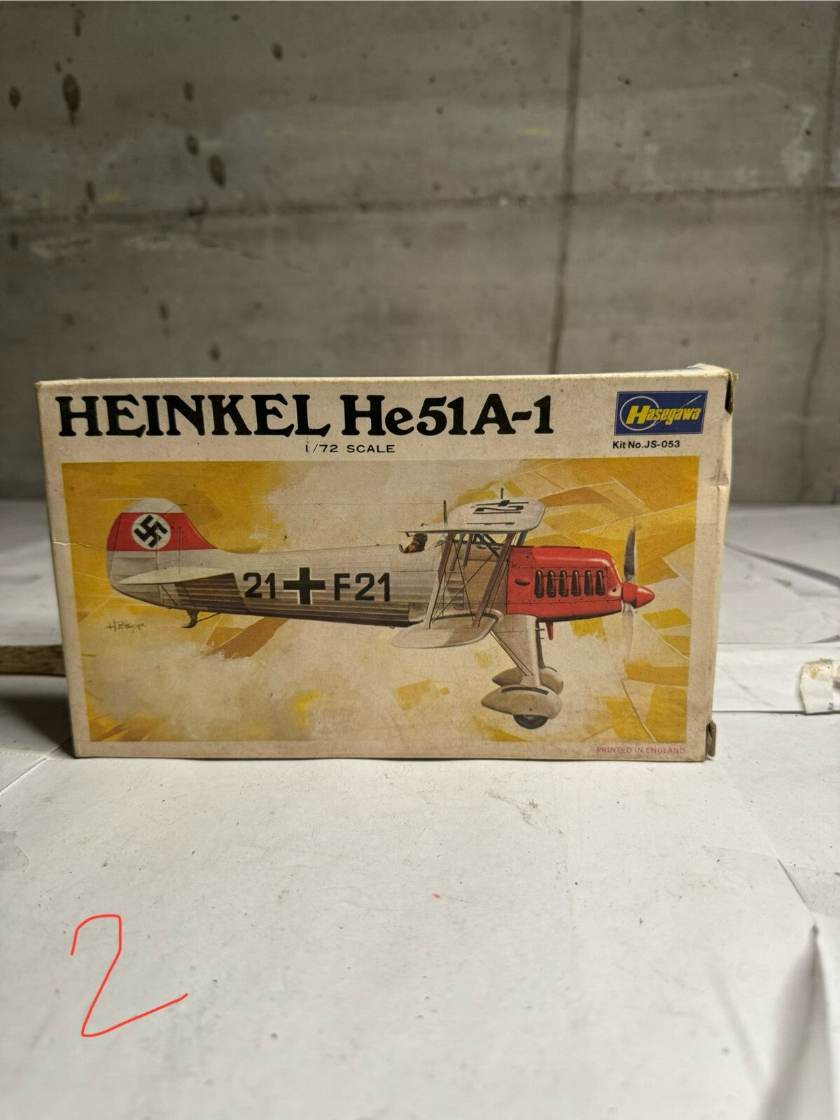 Heinkel He51-A1 hasegawa JS-053 very vintage box 1/72