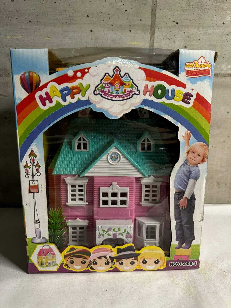 GIFTWORKS HAPPY house MINI CASA DELLE BAMBOLE - 8781 MANIGLIA DI TRASPORTO ROSA