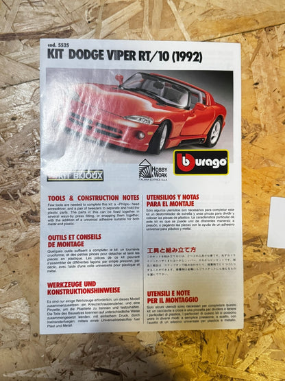 DODGE VIPER RT/10 (1992) Bburago 1/24 - KIT DA MONTARE - COD.5525 - VINTAGE