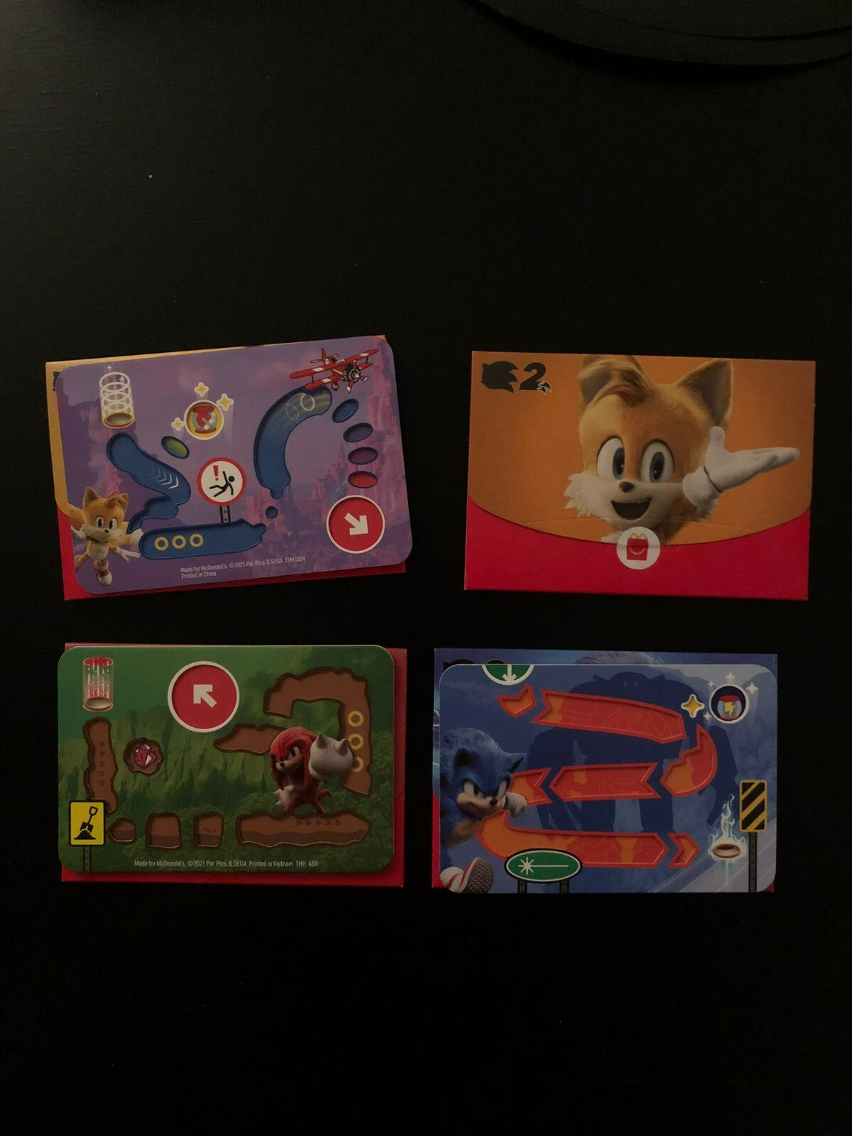 Mc Donald's happy Meal SONIC 2 THE HEDGEHOG 4 PERSONAGGI 2022