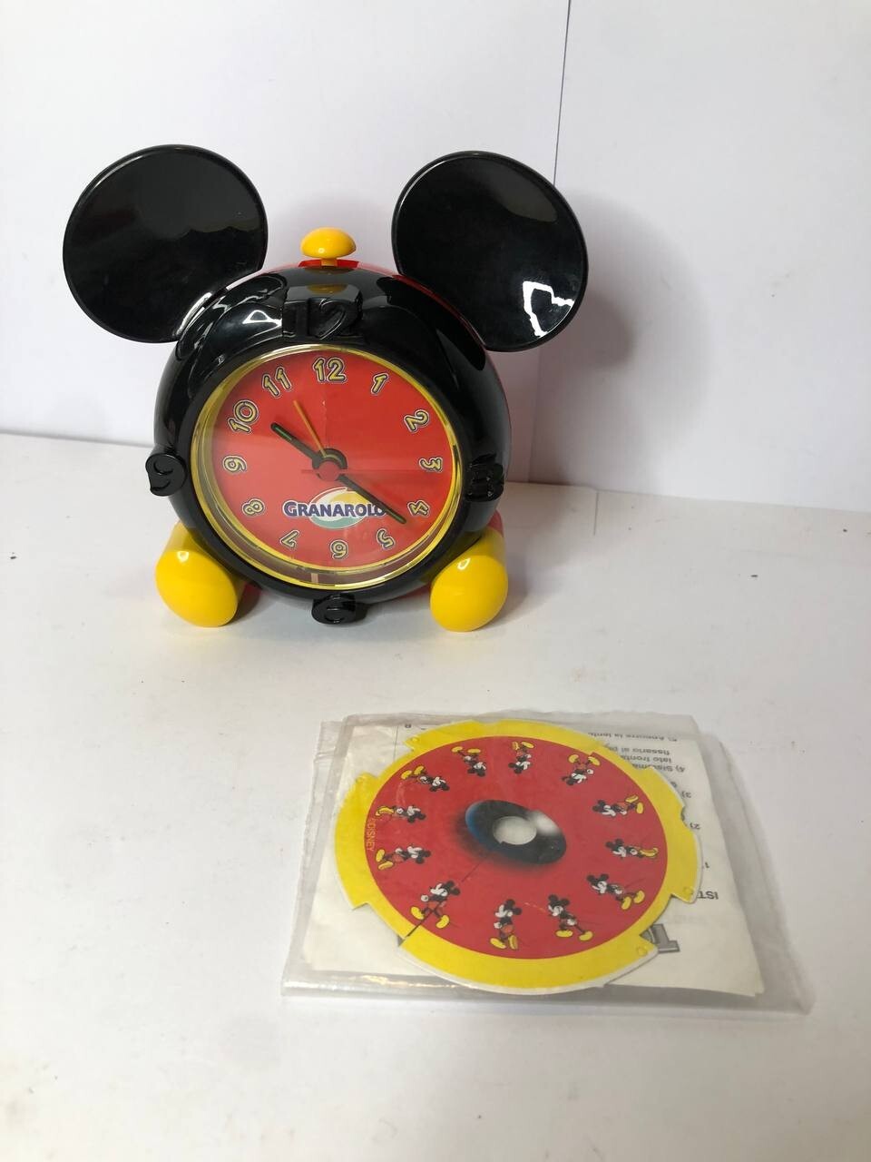 TOPOLINO GADGET TOPO SVEGLIA LIBRETTO  GRANAROLO PUBBLICITARIO VINTAGE