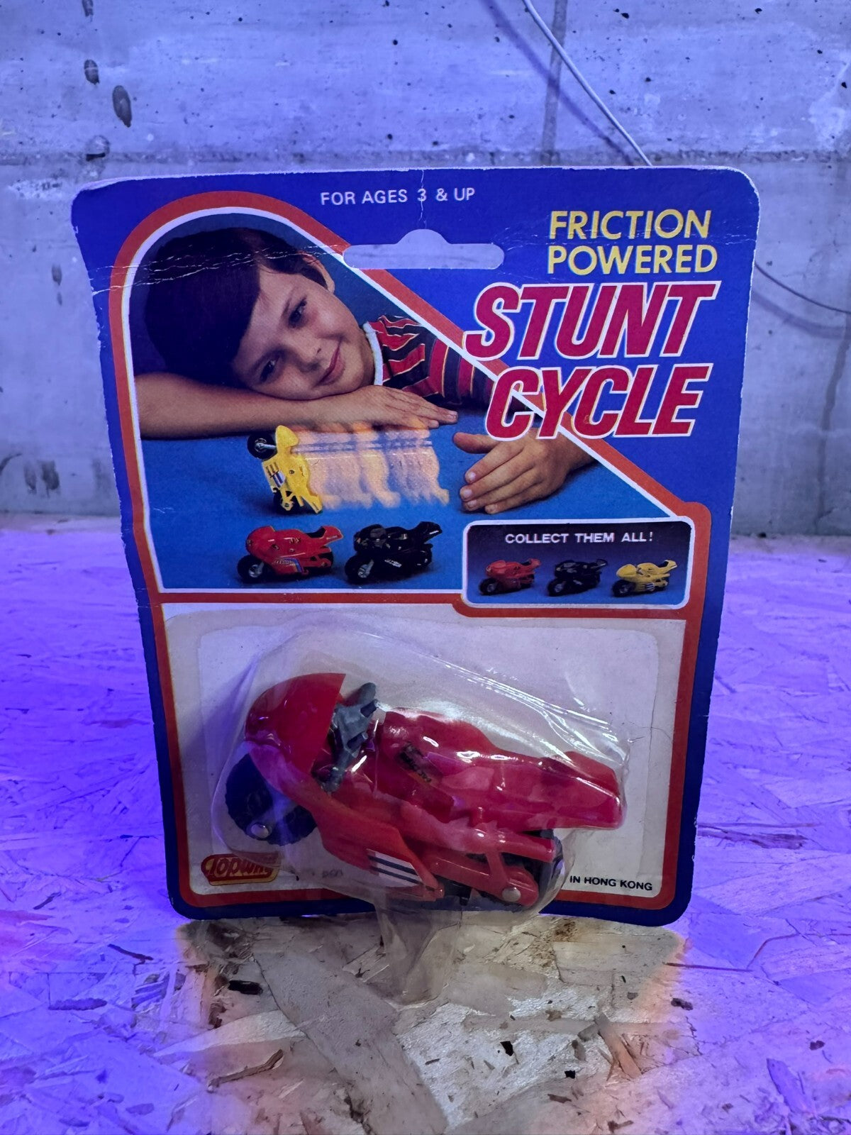 Modellini Stunt Cycle Moto Friction Powered Rossa