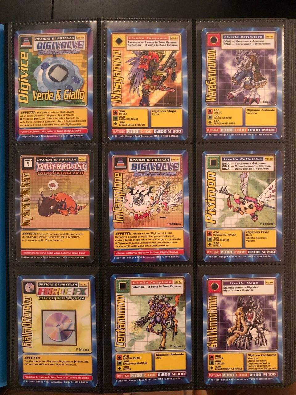 Carte Digimon Miste Vintage 1999 in italiano in buon condizioni