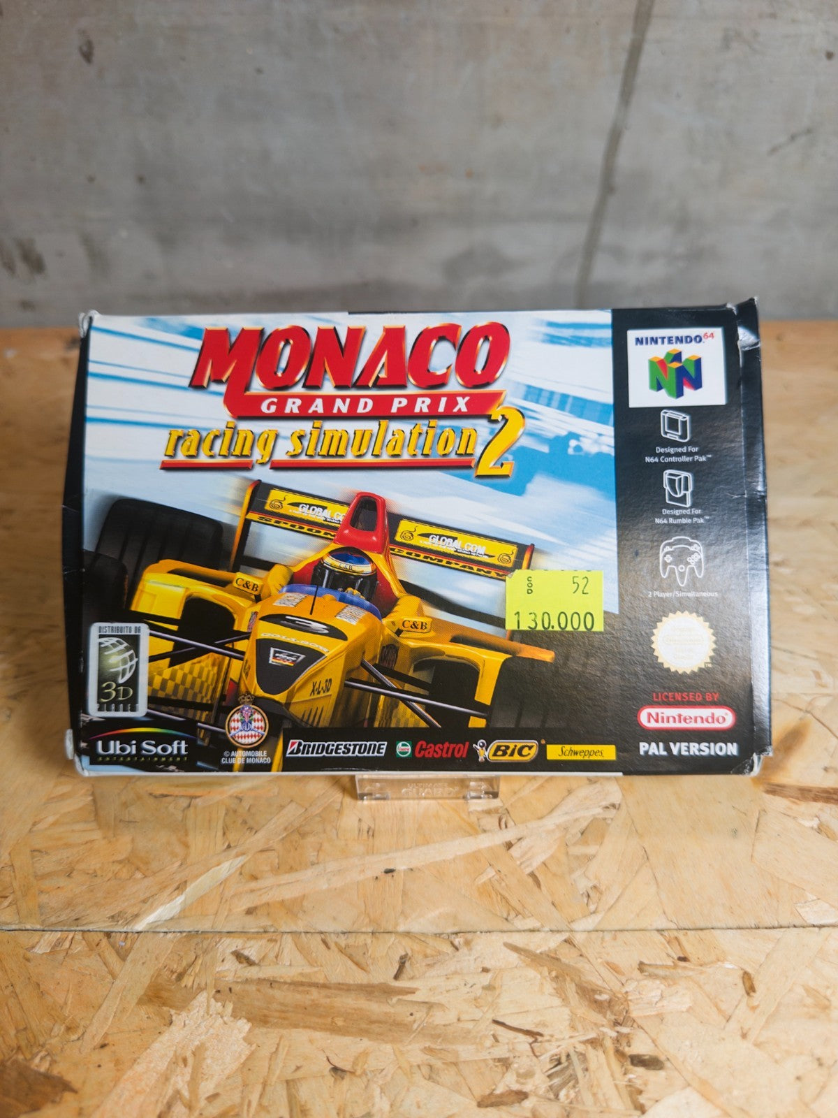 N64 Nintendo 64 Monaco Grand Prix Racing Simulation 2 con scatola originale e is