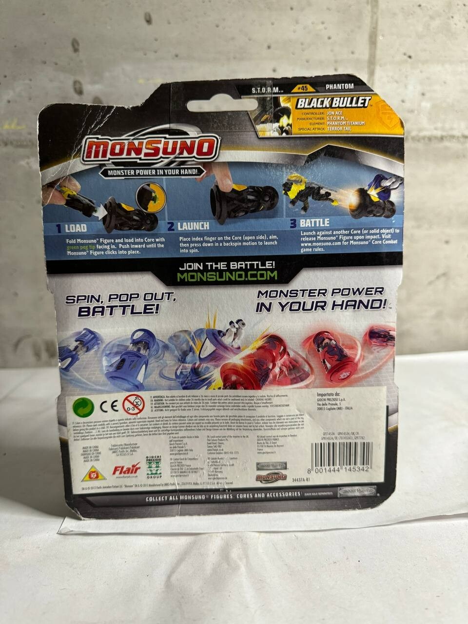 Monsuno_ Black Bullet_ Figure + Core + Card_ Phantom Edition_ New/Unopened
