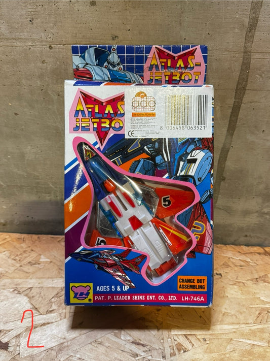Action figure vintage rara trasformabile ATLAS-JETBOT aereo robot LH-746A anni '