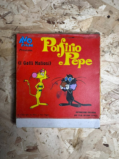 PORFINO e PEPE ( I Gatti Mafiosi ) VETRO E CONFETTI Super 8 a Colori  Avo Film