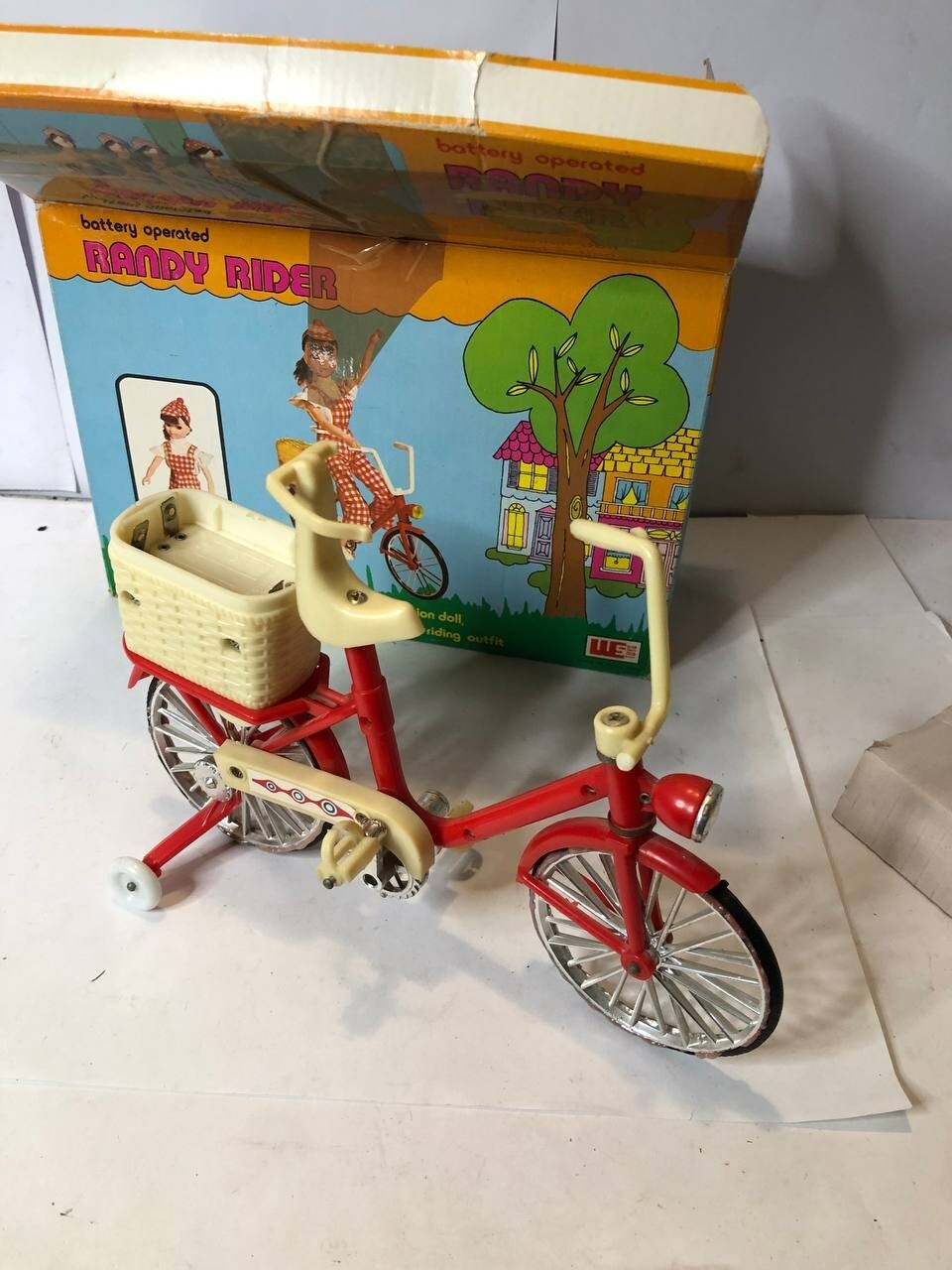 RANDY RIDER FASHION DOLL CON BICICLETTA ROSSA VINTAGE ANNI 80