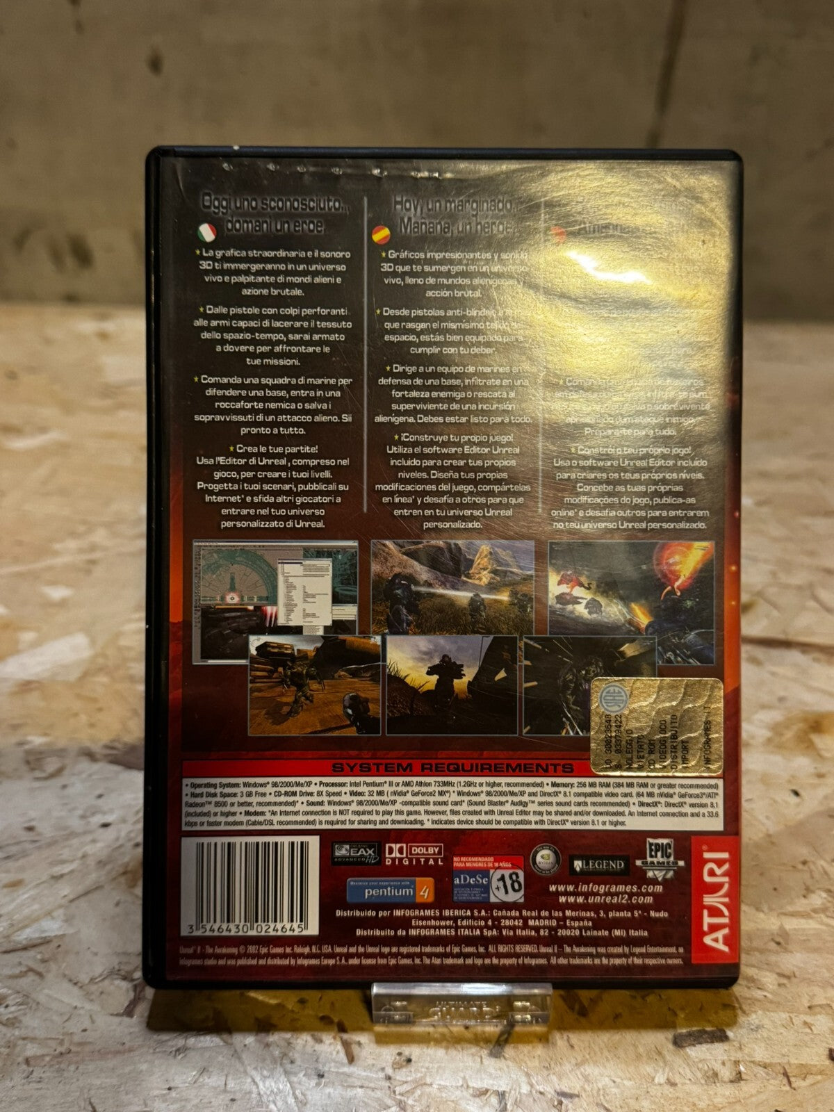Unreal II Il Risveglio Videogioco PC CD-ROM 2002 Epic MegaGames Vintage