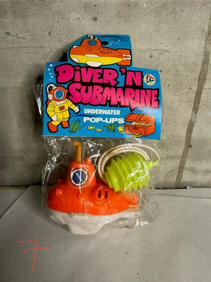 giocattoli vintage diver'n submarine pop ups raro hong kong toys lot