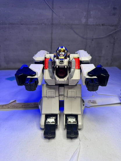 Vintage Bandai Power Rangers White Tigerzord 1993 Worn MISSING ITEMS.