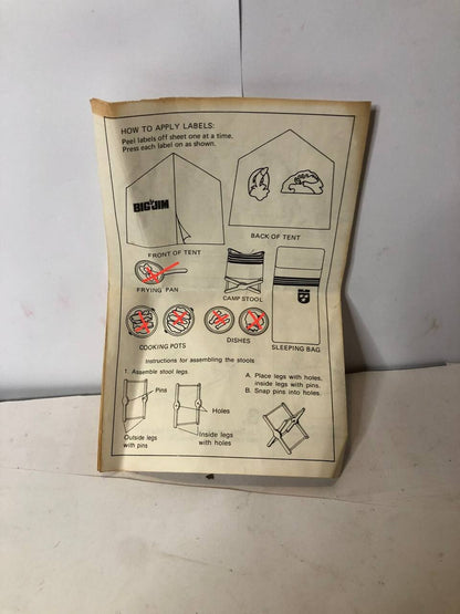 Big jim Tenda Accampamento Campin' Tent camping sports Mattel 1974 W Box Camping