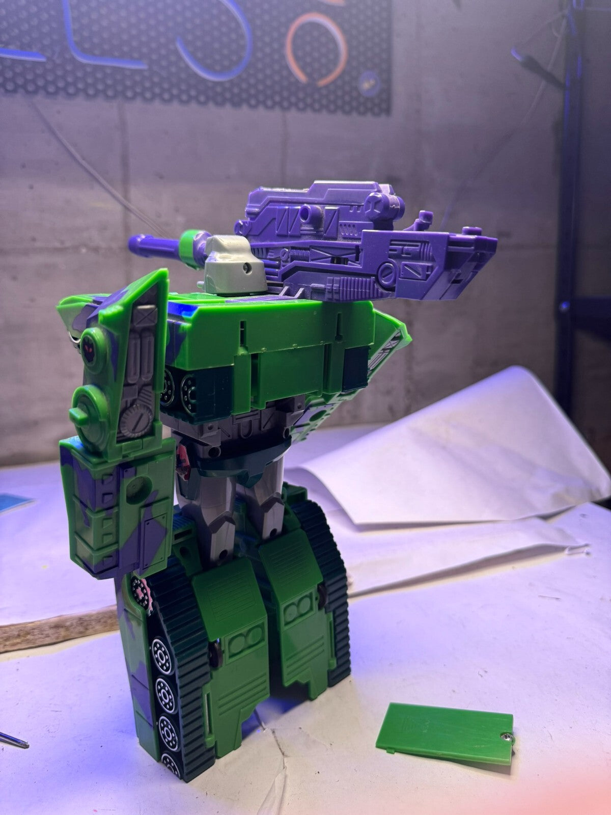 Vintage 1992 Transformers Megatron G2 Decepticon serbatoio verde Takara Hasbro T