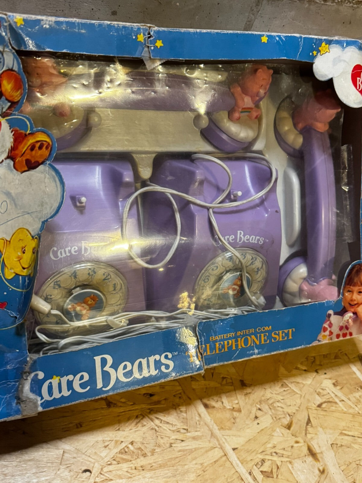 Set telefonico Care Bear. 1983 Durham Industries in scatola