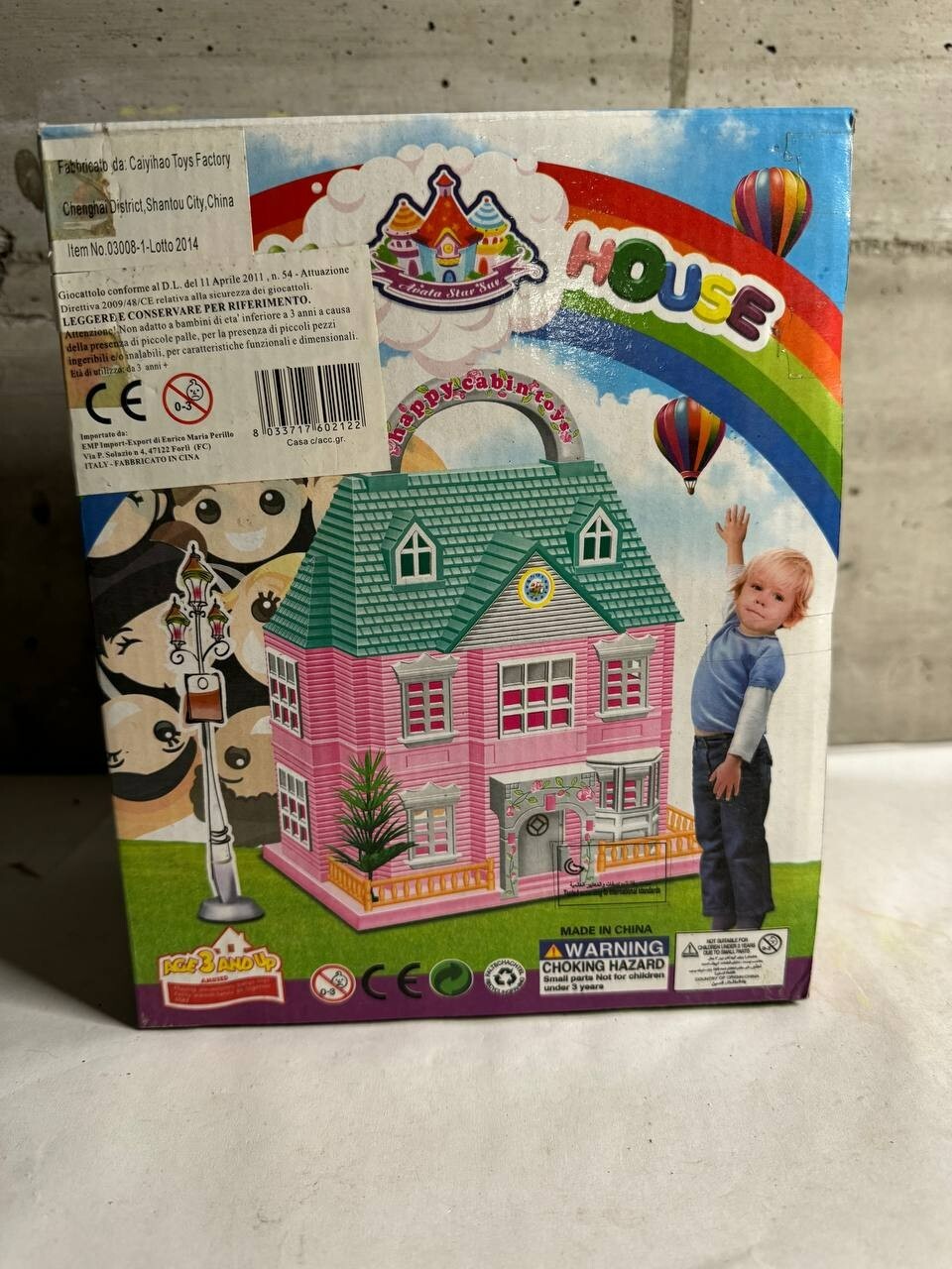 GIFTWORKS HAPPY house MINI CASA DELLE BAMBOLE - 8781 MANIGLIA DI TRASPORTO ROSA