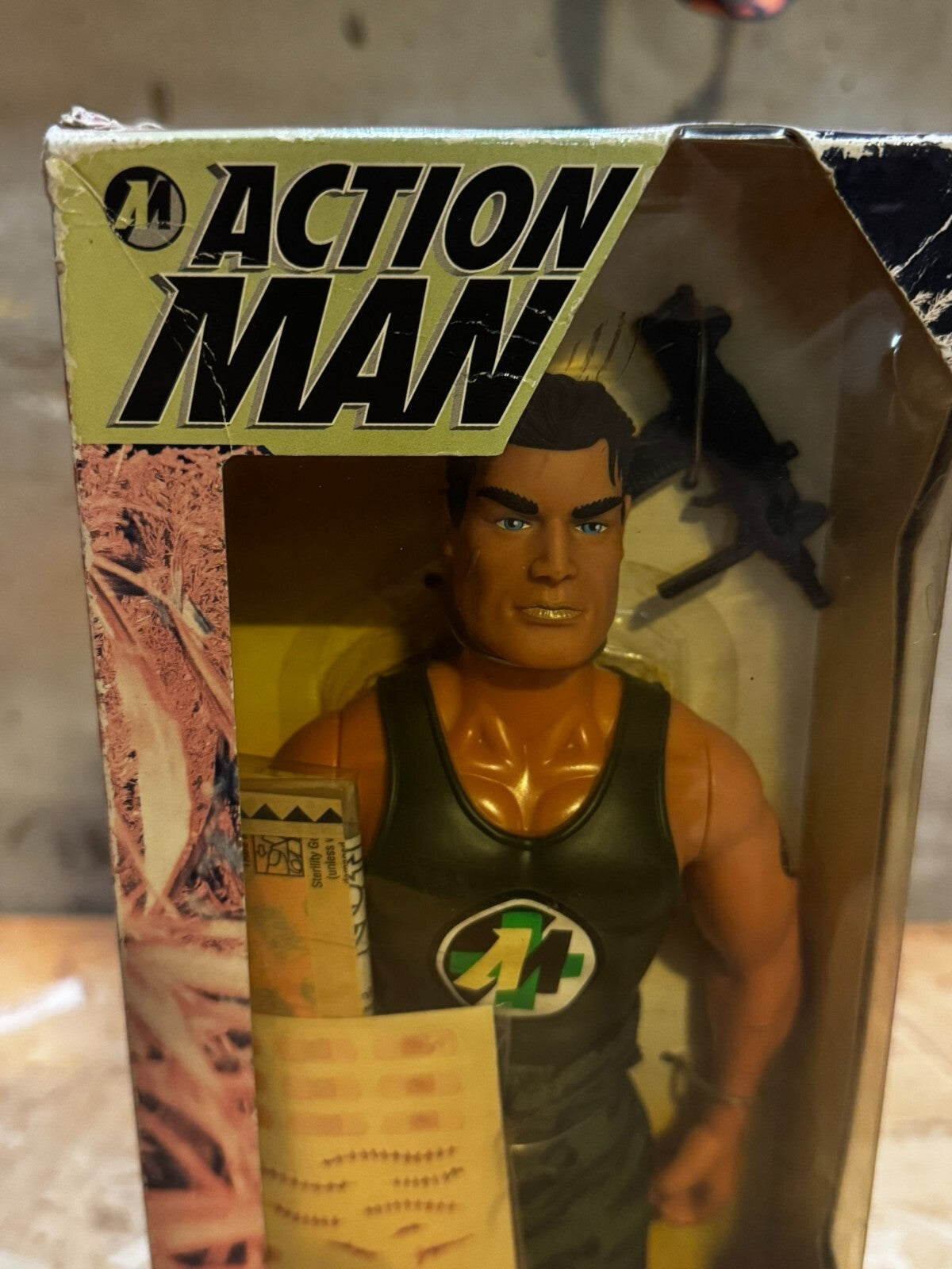 Vintage 1996 Action Man Operation S.O.S. Man Gun Plasters Original Box Hasbro