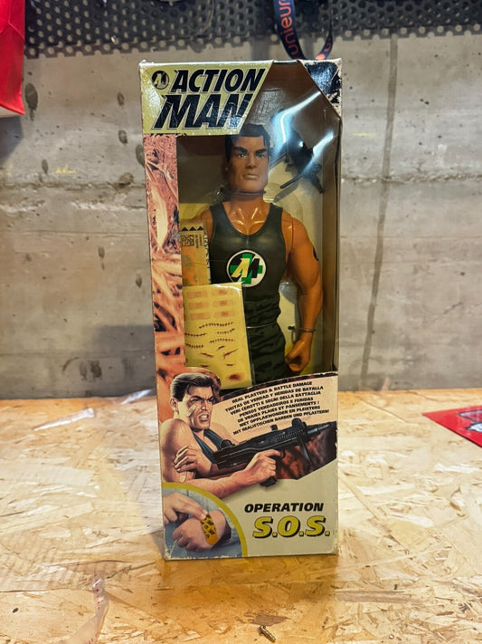 Vintage 1996 Action Man Operation S.O.S. Man Gun Plasters Original Box Hasbro