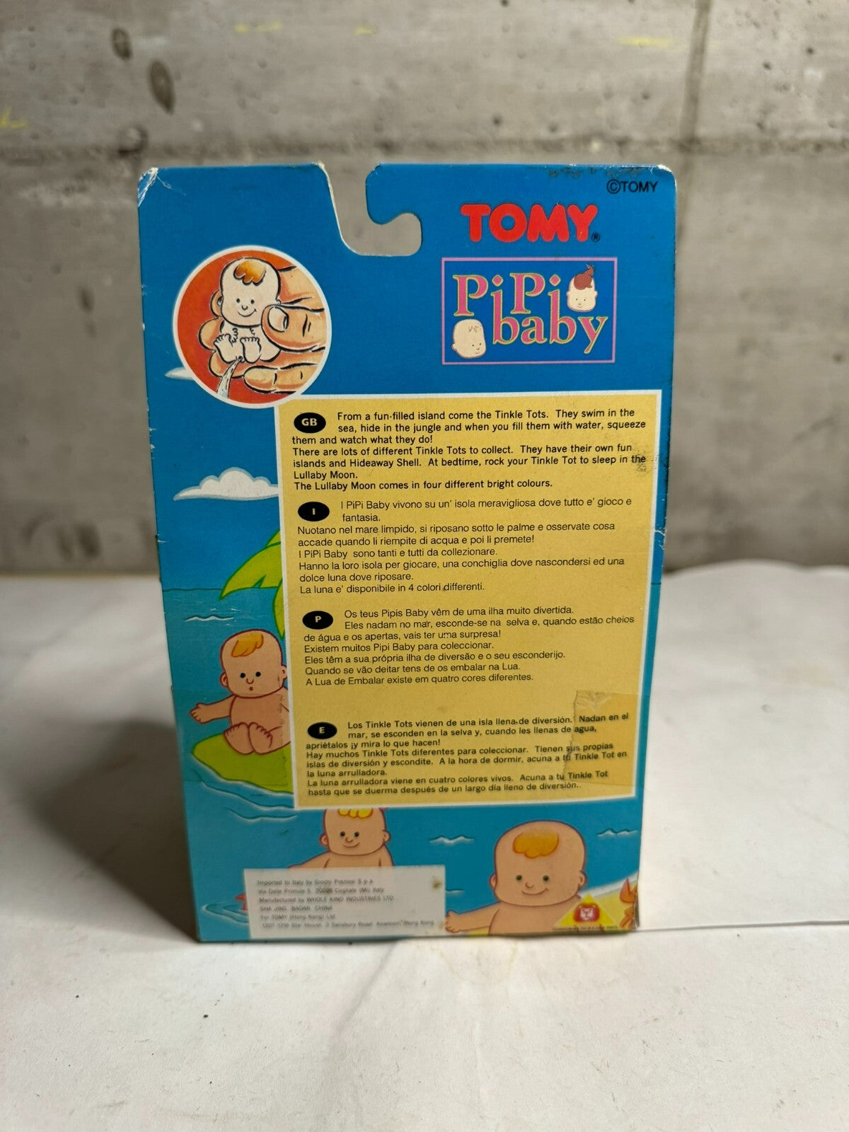 PIPI BABY TOMY LULLABY BAMBOLOTTO VINTAGE Giochi Preziosi azzurro