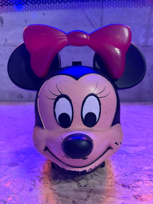 Lunch Box vintage Walt Disney testa di Minnie Mouse in plastica di Aladdin NO