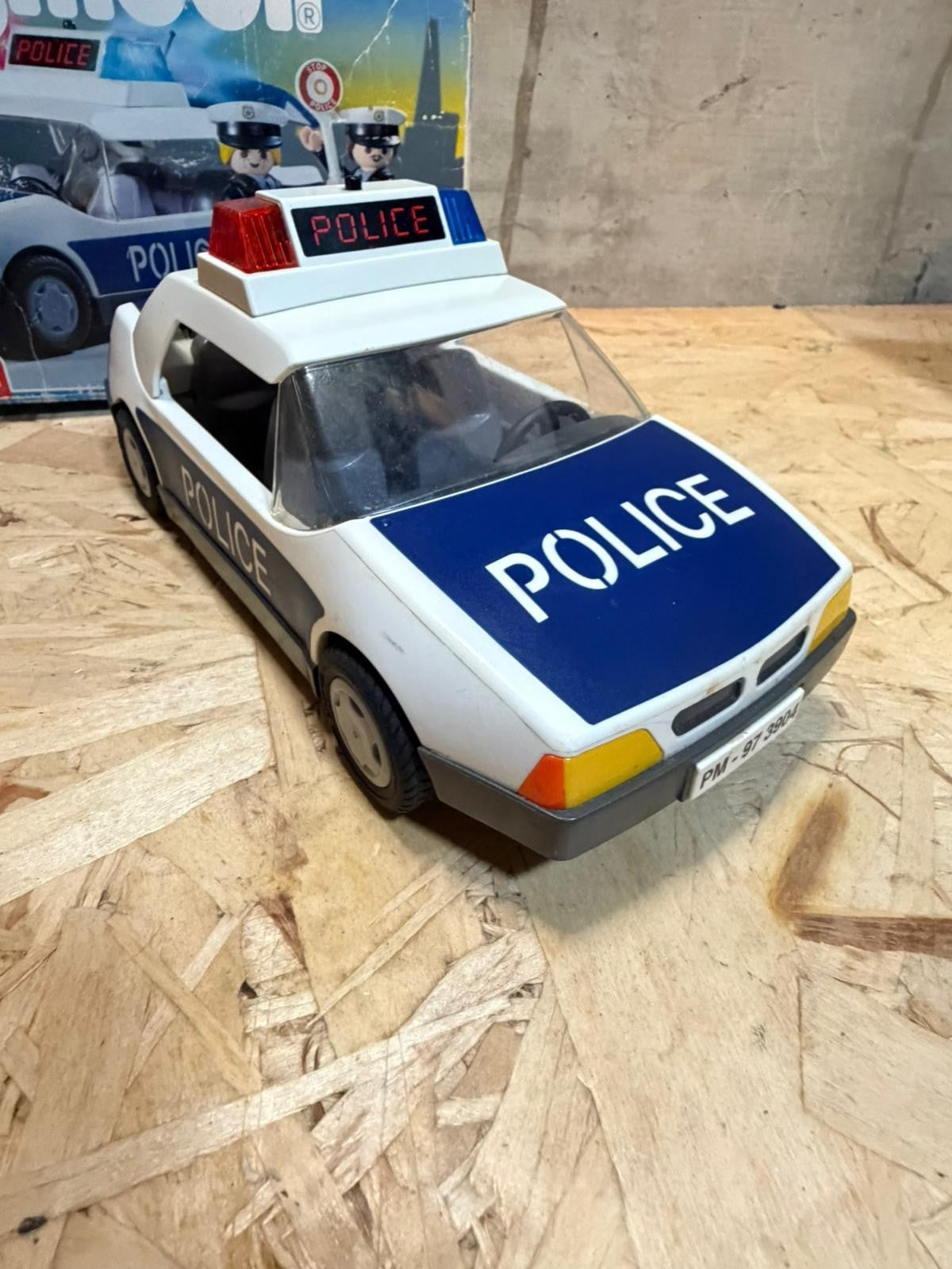 Playmobil 3904 Personaggi Auto Polizia con Barriera Estintore Blowhorn Vintage