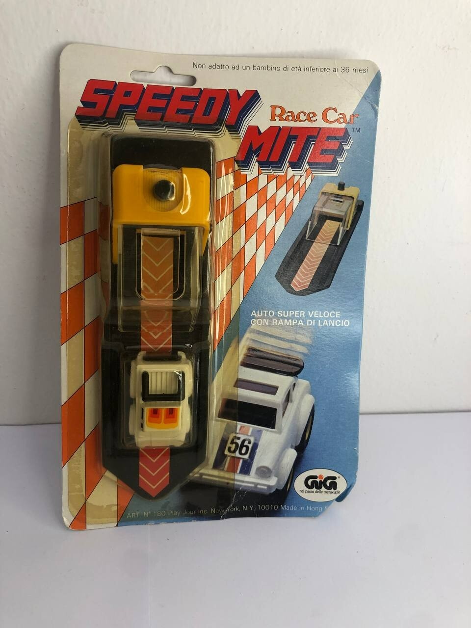 Vintage Play Jour ~ Speedy Mite Race Car with Blast Off Speed Ramp ~ Porsche