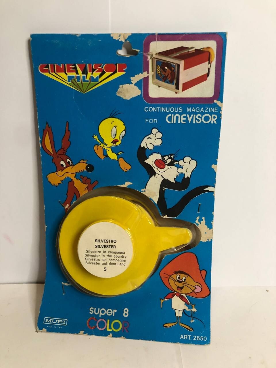 Collezione Lotto Giocattoli Vintage Cinevisor Mupi super8 gadget 8mm + Bobina