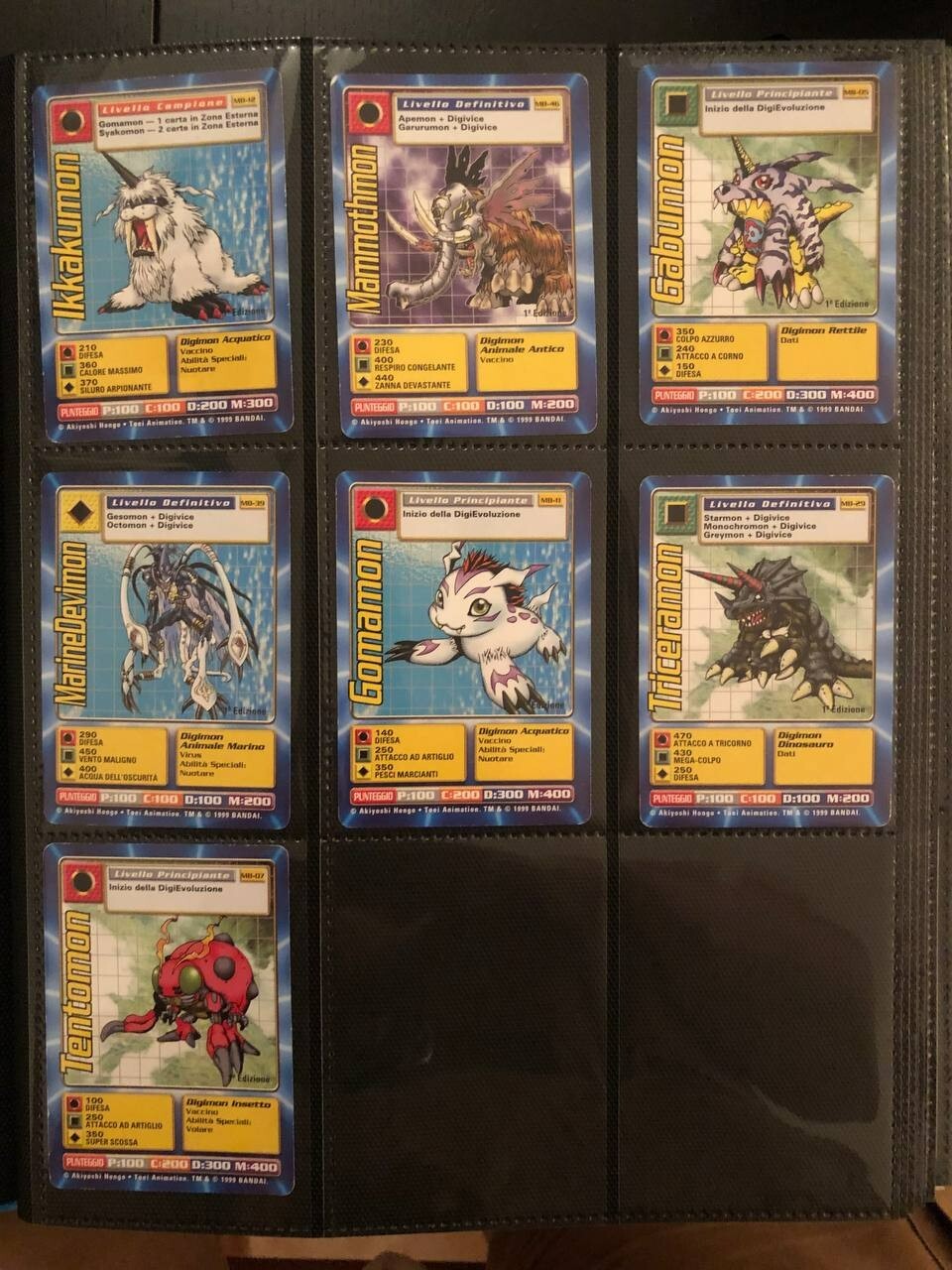 Carte Digimon Miste Vintage 1999 in italiano in buon condizioni