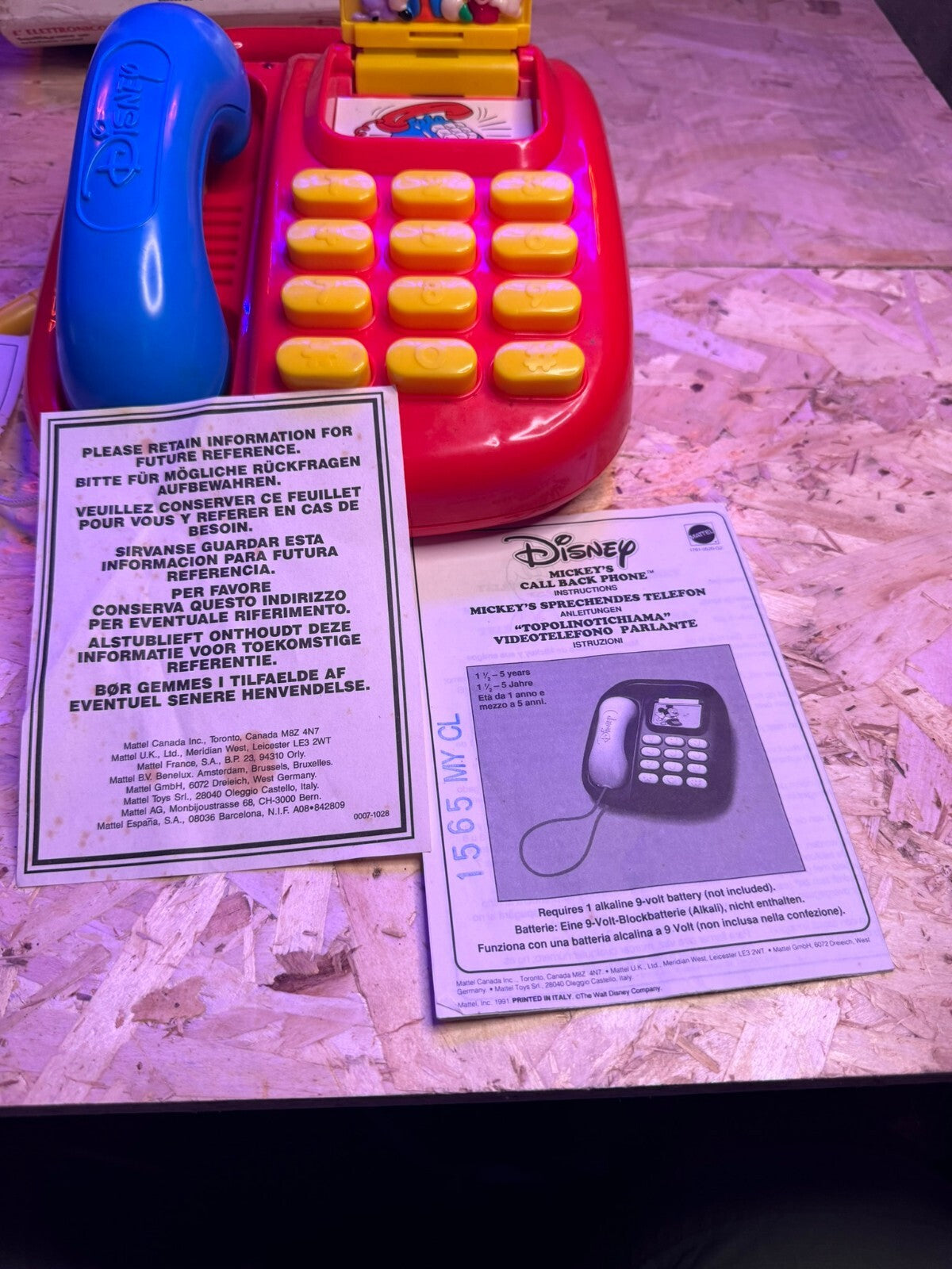 Vintage VideoTelefono Parlante 1991 Mickey's Topolinotichiama