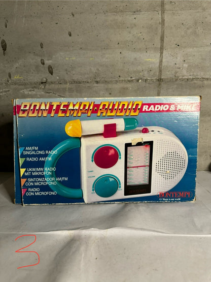 Vintage Bontempi SR 7250 Radio & Mike / Microphone ~ Boxed ~ 1980s