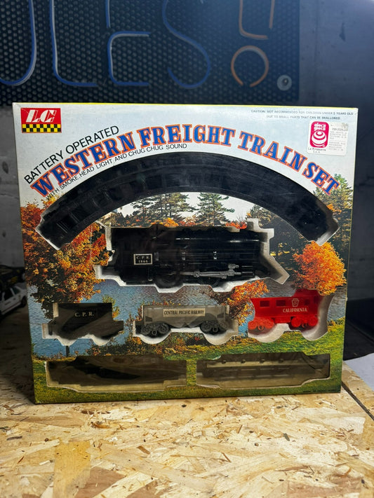 Vintage Battery Operated 1960s Western Freight Train Set
