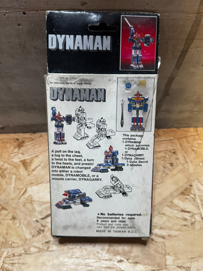 DYNAMAN ROBOT DIECAST METAL VINTAGE '80 NEW IN BOX made in taiwan