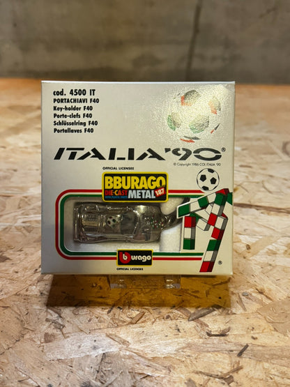 Portachiavi vintage Burago cod. 4500 IT Ferrari F40 Mondiali Calcio Italia '90