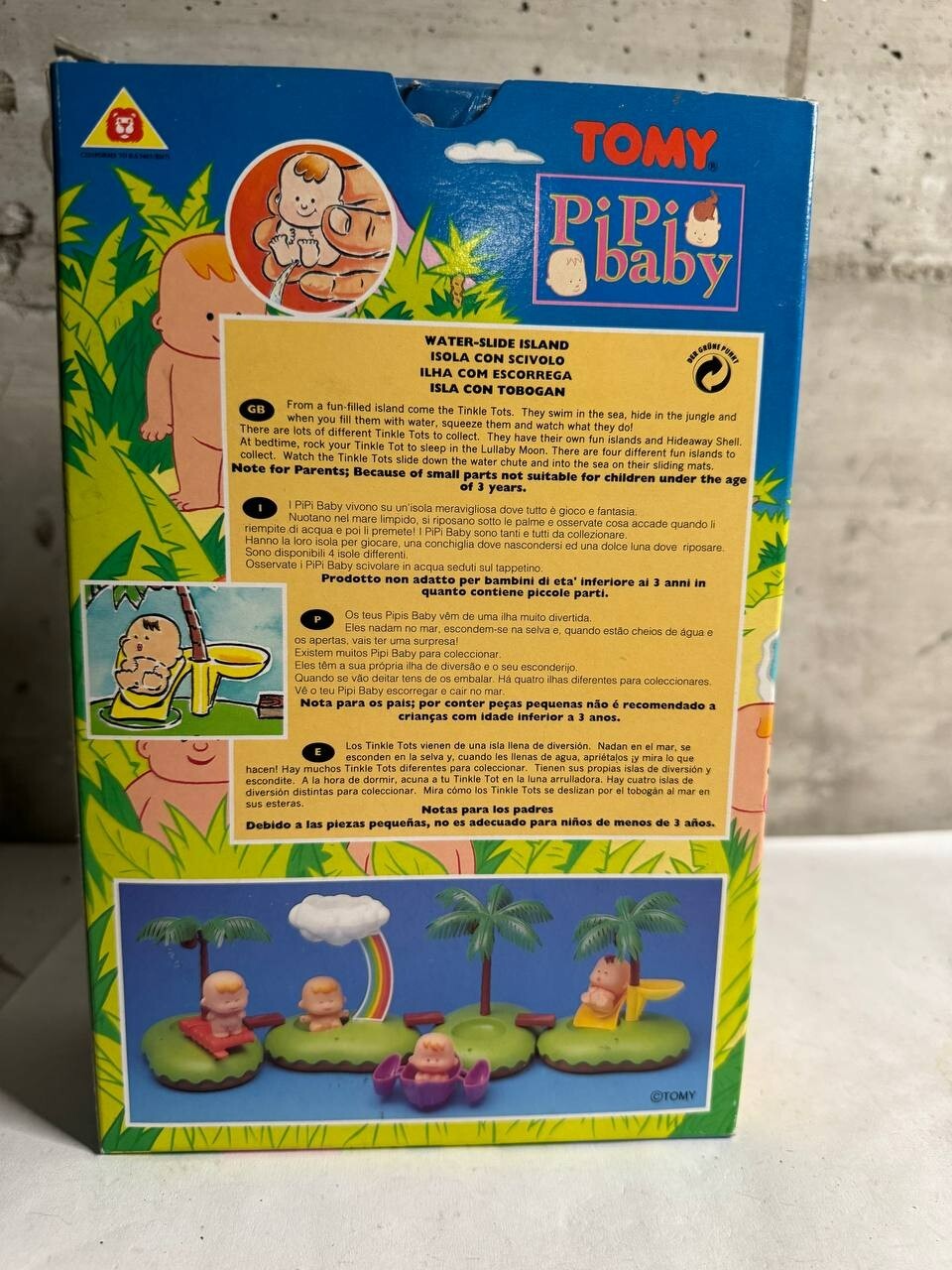 PIPI BABY TOMY WATER SLIDE ISLAND VINTAGE,NEW!!!