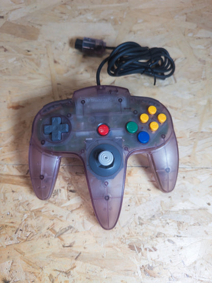 Controller Joystick Nintendo 64 N64 Originale Clear Viola Trasparente RARO