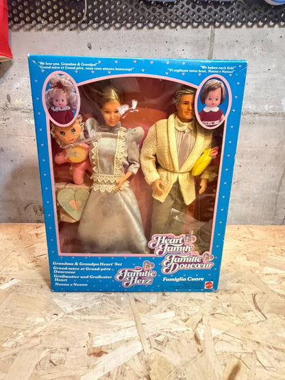 Famiglia Cuore Heart Family vintage grandparents grandpa and grandma rarissimo