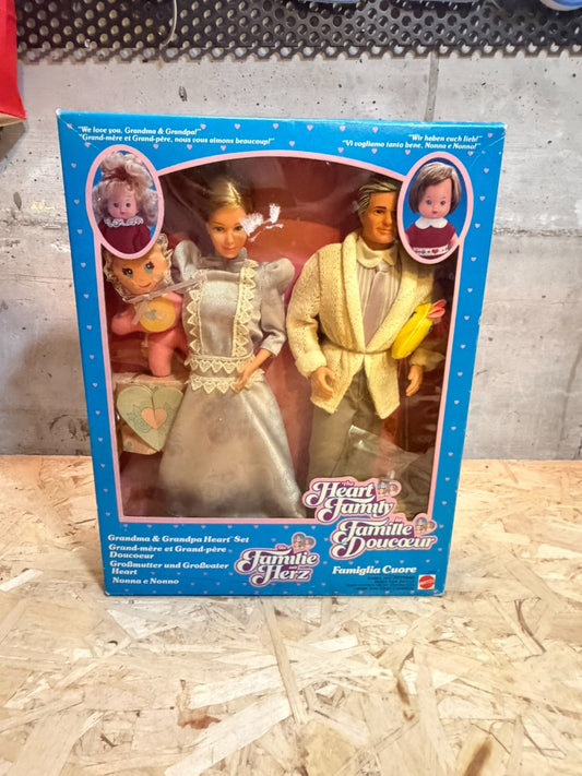 Famiglia Cuore Heart Family vintage grandparents grandpa and grandma rarissimo