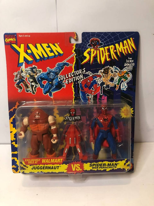 X-men vs spiderman juggernaut vs spiderman paracadute con spilla di spider-man